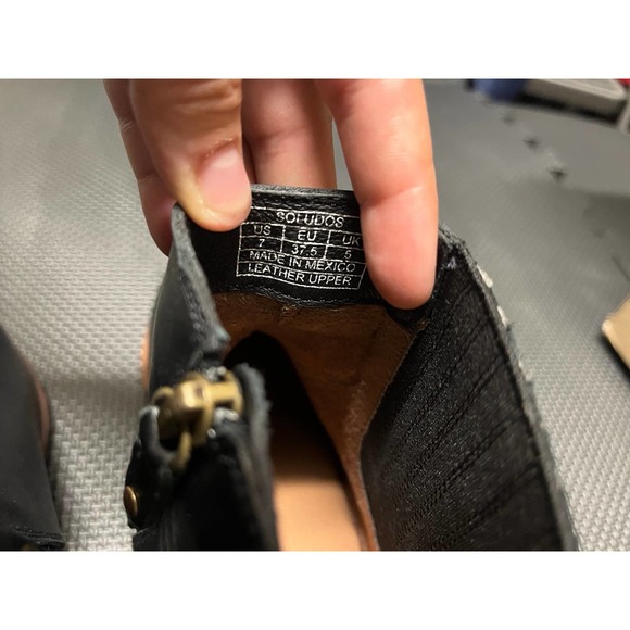 Soludos Black Leather Ankle Boots - Picture 9 of 9